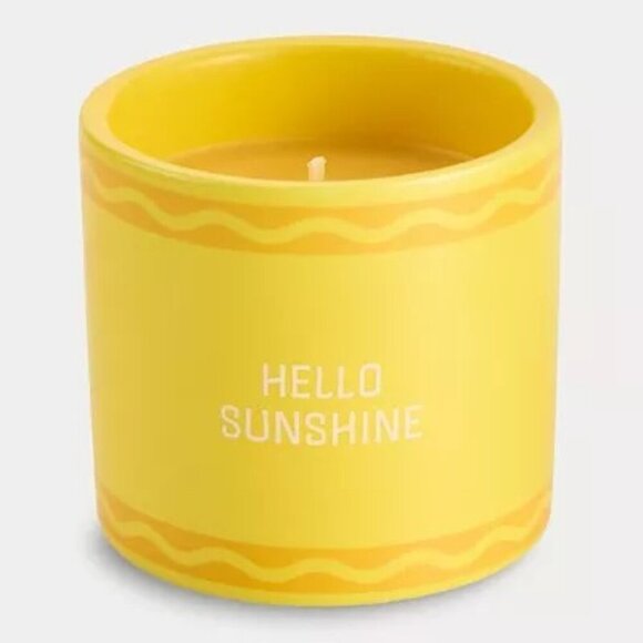 NWT Crayola® Yellow Fresh Bamboo Scent "Hello Sunshine" 6.3-oz. Candle Jar - Picture 1 of 4